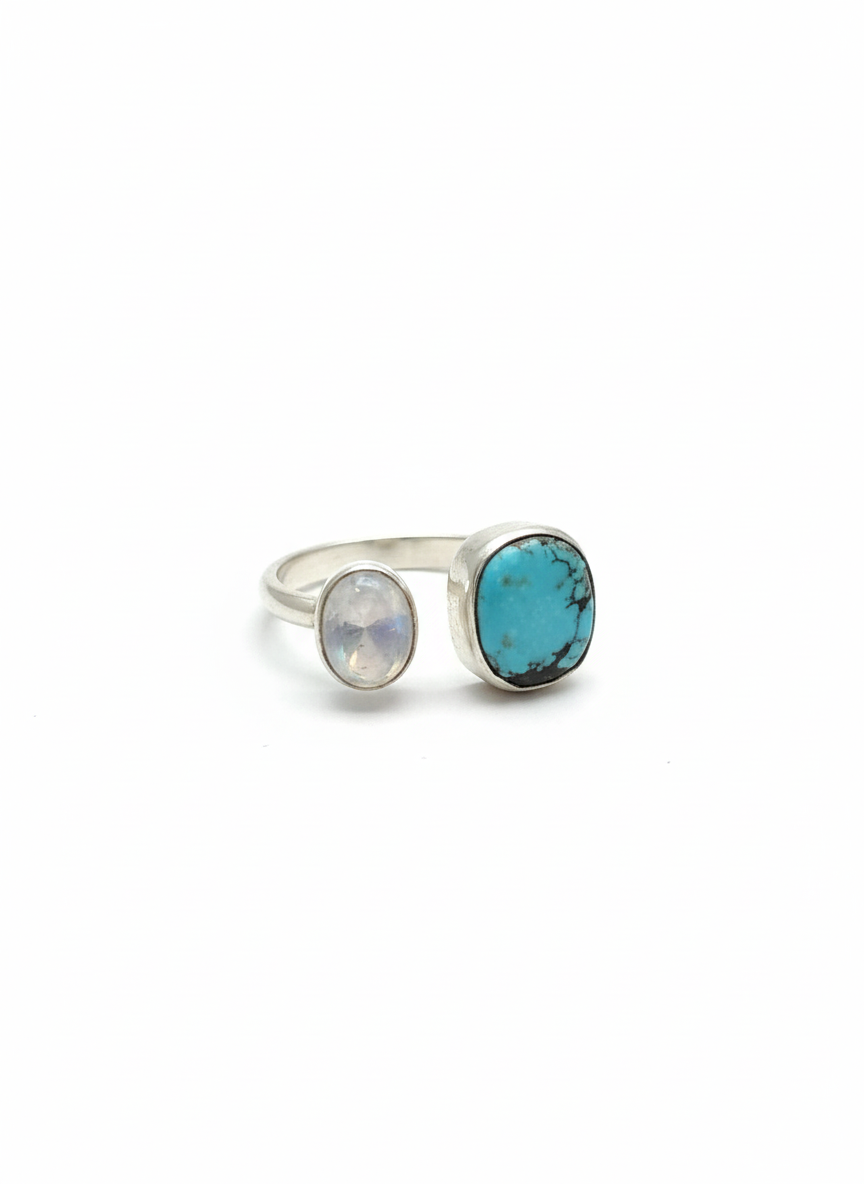 Anillo Ajustable Luna Turquesa